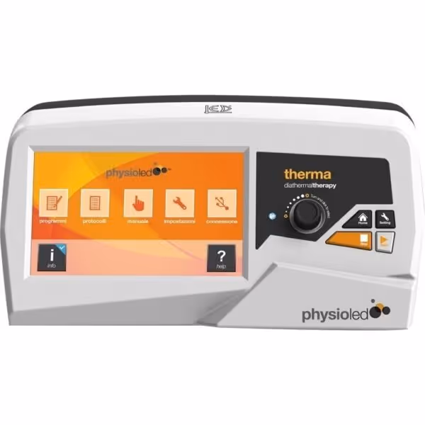 Therma diathermal therapy device with touchscreen and control knob from Physioled.